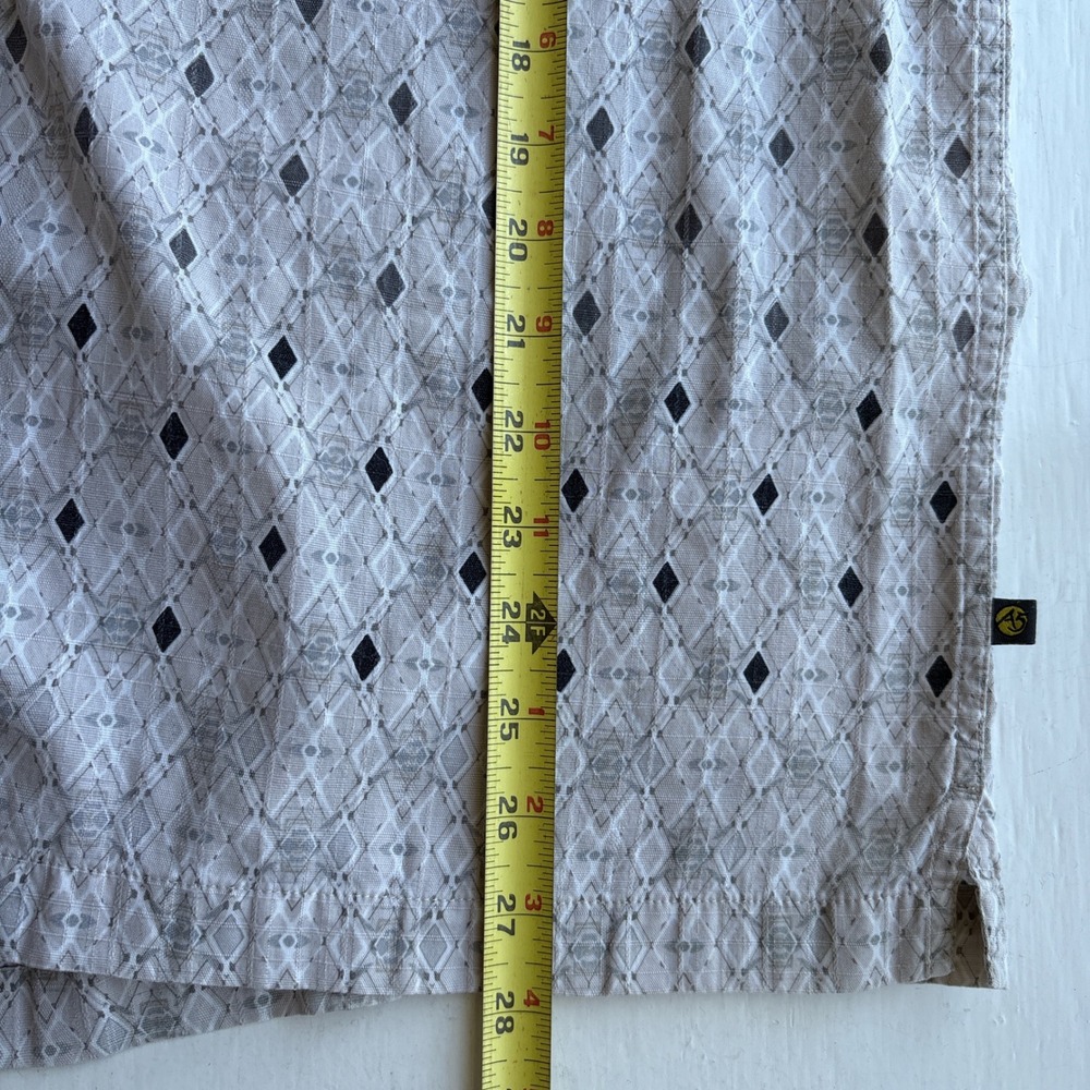 The North Face Mens L Cotton Shirt Short Sleeve Grey Diamond Boho A5 Series - Picture 7 of 7